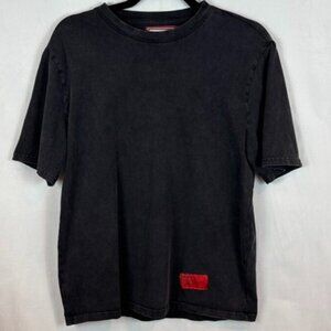 CHNGE Mens Black 100% organic Cotton Black Distressed Tee Size Small Sustaniable